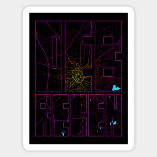 Debrecen, Hungary City Map Typography - Neon Magnet